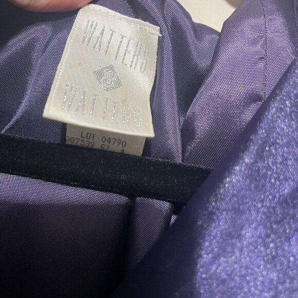 Vintage Watters & Watters Royal Purple Cocktail Dress, Size 4 - Picture 6 of 10